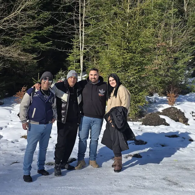 Snowmobile ride through snowy Carpathian forests near Azuga — 2